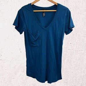 Bobi Blue Fitted Short Sleeve Tee